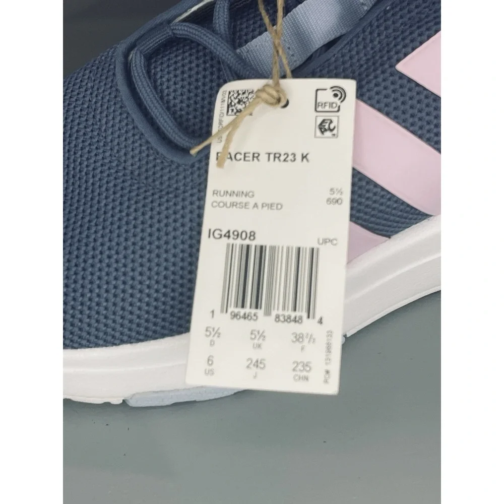 Adidas Running Shoes Racer TR23 K Size 6 Women's IG4908 Blue/Pink NEW‎ No Box - Picture 3 of 10